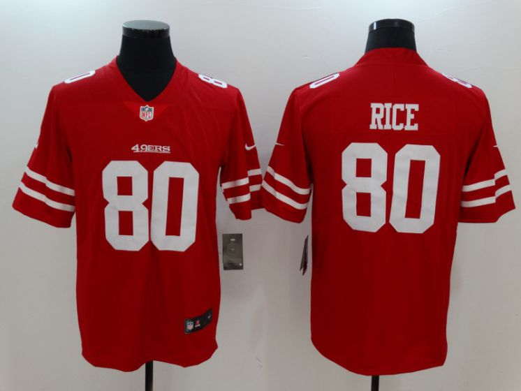 Men San Francisco 49ers #80 Rice Red Nike Vapor Untouchable Limited NFL Jerseys